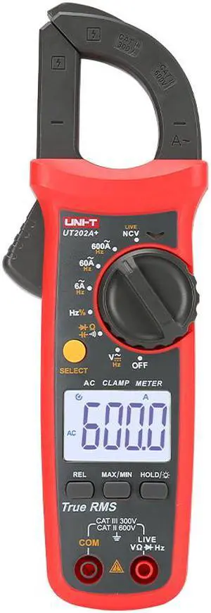 UNI-T UT202A Plus 400-600A Digital Clamp Meter; Automatic Range True RMS High Precision Multimeter