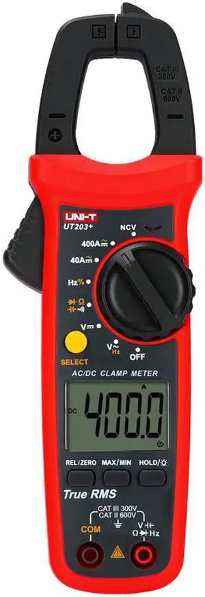 UNI-T UT203 Plus 400-600A Digital Clamp Meter; Automatic Range True RMS High Precision Multimeter
