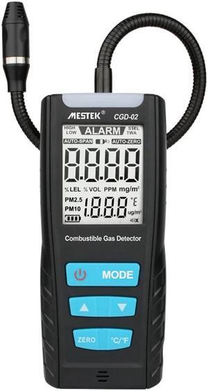 MESTEK CGD-02 Automotive Combustible Gas Sensor Detector LCD Gas Analyzer Meter Air Quality Monitor Gas Leak Detector With Sound Shock Alarm