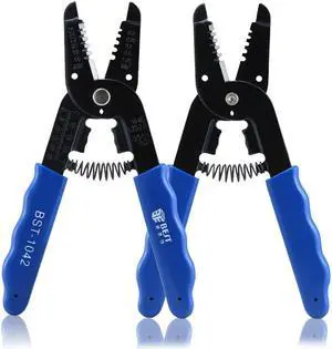 BST-1042 Wire Stripper Pliers Crimper Cable Stripping Crimping Cutter Hand Tool with Manganese Steel Portable Pliers for Electrical