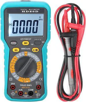 HD80D 6000 Counts Digital Multimeter ACV/DCV Electric Hand-Held Tester Meter LCD Multimeter Electrical instrument