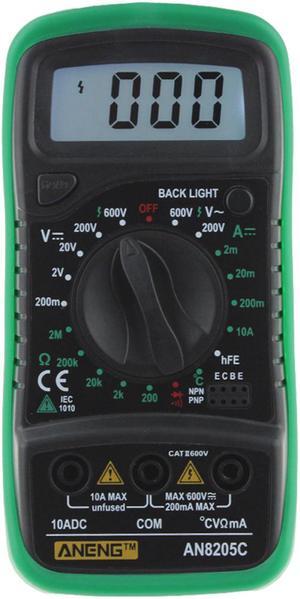 ANENG AN8205C Digital Multimeter AC/DC Ammeter Volt Ohm Tester Meter Multimetro With Thermocouple LCD Backlight Portable - Green
