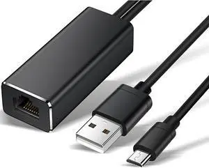 Portable USB2.0+Micro2.0 Transform RJ-45 100MB Network Card Converter Mult-Function Black Aluminium Alloy Dual Wire Converter