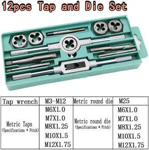 12pcs M3-M12 Tap Die Set Hand Manual Tap Die Tool set