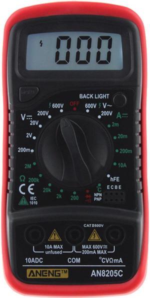 ANENG AN8205C Digital Multimeter AC/DC Ammeter Volt Ohm Tester Meter Multimetro With Thermocouple LCD Backlight Portable - Red