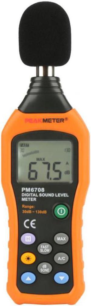 PEAKMETER PM6708 Sound Level Meter LCD Digital Audio Decibel Sound Noise Level Meter Tester 30-130dB Decibel Tester
