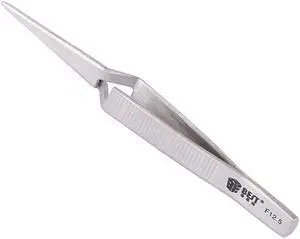 BST-F12.5 Cross Lock Stainless Steel Precision Tweezers Reverse Action Tweezers Maintenance Hand Tools 121mm