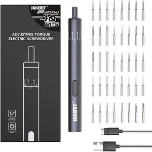 JAKEMY JM-Y02 Plus 40 Bits Precision Electric Power Screwdriver Set LED Light DIY Maintaince Tools for Cellphone Camera Laptop Improvement