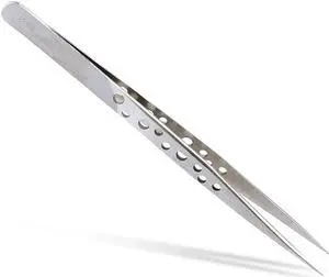 JAKEMY Safe Stainless Steel Tweezers with Special Holes Safe Stainless Steel Tweezers Electronics Repair Hand Tools