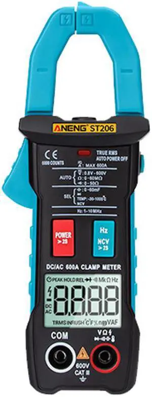 ANENG ST206 Digital Multimeter Clamp Meter 6000 Counts True RMS Amp DC/AC Current Clamp Measure Dc Amperimetro Tester Voltmeter - Blue