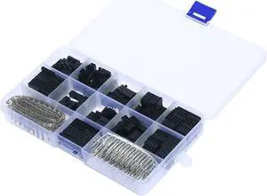 620Pcs 2.54mm Jumper Wire Pin Header Connector Housing Kit Male Female Crimp Pins Electronic Components with Clear Plastic Case XH-2.54