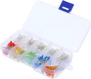 300Pcs 3mm Assorted Color 2-pin LED Light Emitting Diodes Set