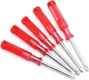 5pcs Professional Mini Practical Screwdriver Red Handgrip Phillips Screwdriver Repair Tool