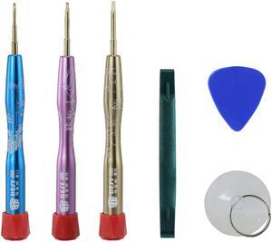 BST-9900C 6 in 1 Precision Screwdriver Kit 0.8 Pentalobe T6 T8 Trox Suction Cup Spudger for Mobile Phone Repair Tools Set