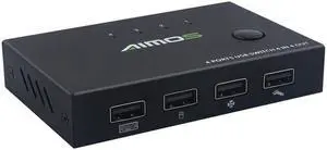 AIMOS USB Shared Switcher Printer Shared Switcher 4-port Multi-computer Share USB Keyboard Mouse 4 in 4 Switcher