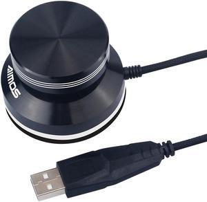 AIMOS USB Audio Volume Controller Knob Volume Adjuster Rotary Computer Speaker Volume Control Switch For Win7/8/10/XP/Mac/Vista Android (Black)