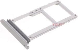 Dual SIM + MicroSD Card Tray Holder Slot for LG V30 (Silver)