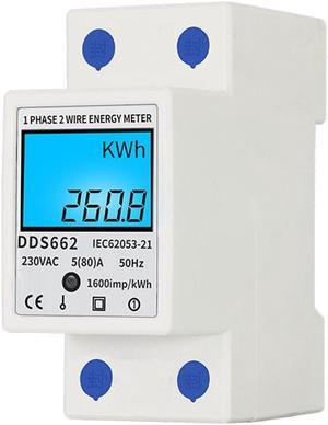 Digital Electric Energy Meter Single Phase DIN Rail Electricity Meter One Phase Two Wire Multifunction Electrical Meter