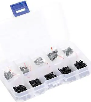 1000pcs Mix PA Phillips-head Micro Screws Set Round Self-tapping Electronic Small Wood Screws Kit with Storage Box