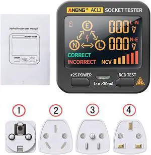 ANENG AC11 Socket Tester Electric Leakage Detector LCD Display - 2Socket Tester