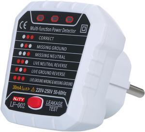 NJTY LF-002-E Advanced RCD Electric Socket Tester Automatic Neutral Live Earth Wire Testing Circuit Polarity Detector Wall
