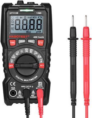 HABOTEST HT113B NCV Digital Multimeter Auto Range True RMS 4000 Counts AC/DC Voltage Meter Flash light Backlight Large Screen
