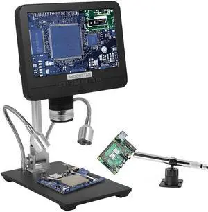 7In 2.0MP 200X Digital Microscope Industrial Inspection Electron Microscope Mobile Phone Repairing PCB Soldering SMT Microscopes with Remote Control