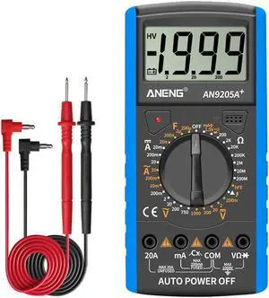 ANENG DT9205A+ Digital Multimeter AC/DC Profesional Transistor Tester Electrical Multimetro NCV Test Meter Auto Range Ture RMS - Blue