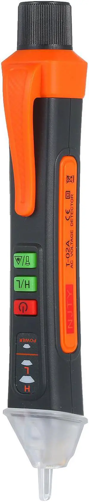NJTY Portable Non-contact AC Voltage Tester Pen Shaped V~Alert Detector with Sound and Light Alarm and LED Flashlight Laser pen