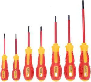 7pcs PH3 / PH5 / PH6 Insulated Screwdriver Set Slotted Cross Screw Driver for Repair Tool