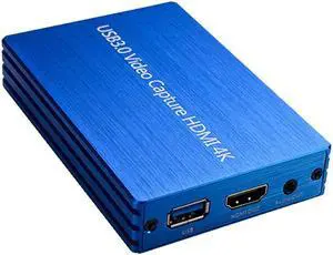 4K USB 3.0 Video Game Capture Card for Live Stream Broadcast Box Game Capture Box - Blue