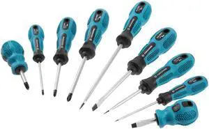 9pcs Screwdriver Set Slotted Phillips Head Multi-Bit Screwdrivers Home Repair Kit Tools