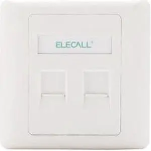 Electric 2 Ports RJ45 Network Socket Wall Mount Outlet Wall Plate Network Module Panel Connector CAT5e RJ45 Computer Port