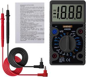 ANENG AN8206 Large Screen Digital Multimeter with Square Wave Output Voltage Current Continuity Measurement hEF Measurement - Grey