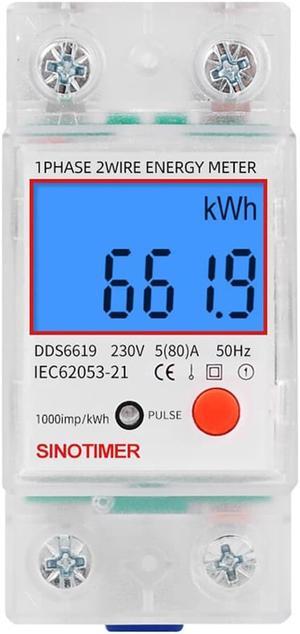 Digital Power Energy Meter Voltage Wattmeter Multi-function Digital Meter Power Energy Analyzer Electronic Din Rail 230V
