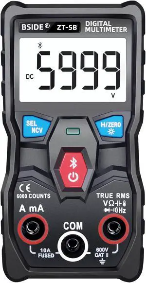 BSIDE ZT-5B Wireless Digital Multimeter Auto-Ranging True RMS 6000 Counts Voltmeter Volt Amp Ohm Hz NCV Diode Capacitance Temp