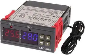 STC-3018 Digital Temperature Controller Intelligent NTC Sensor Temp Control Thermostat for Freezer Fridge Hatching - 110-220V