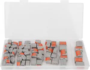 60 Pcs Electric Cable Connector Universal Quick Connecting Terminal Wiring Cable Connector Block Threader Splitter
