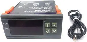 MH-1210A Intelligent Digital Temperature Controller High Accuracy Heating/Cooling NTC Sensor Temp Control Thermostat Regulator with Sensor for Freezer Fridge Hatching - 24V