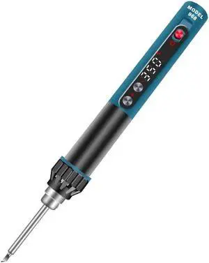 Color Display Electric Soldering Iron Portable Electric Soldering Iron Precise Temperature Adjustment Intelligent Sleep Automatic Shutdown Quick Heating with 5V-24V Voltage Range - USB Cable
