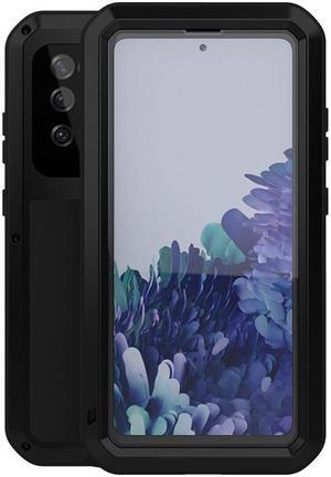 LOVE MEI Shock Dirt Proof Water Resistant Metal Armor Cover Phone Case for Samsung GALAXY S20 Fe - Black