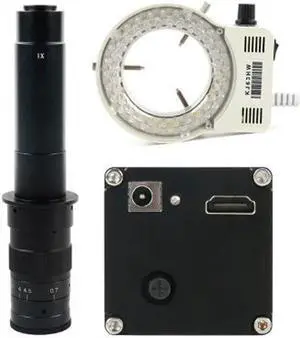 NEW 1080P HDMI Electronic Digital Industrial Video Microscope & Adjustable LED Microscope Lamp & 300X C-Mount Lens For Phone Repair Soldering