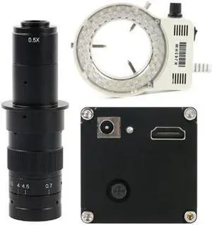 NEW HDMI Digital Industrial Video Microscope & Adjustable LED Microscope Lamp & 180X C-Mount Lens For Phone Repair Soldering