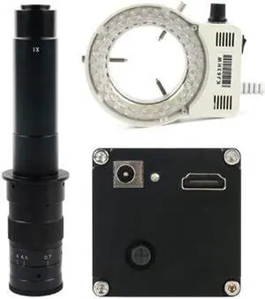 NEW HD 1080P HDMI Digital Electron Industrial Microscope Video Microscope Camera & 300X C-Mount Lens & 56 LED Adjustable Ring Light  For PCB Soldering