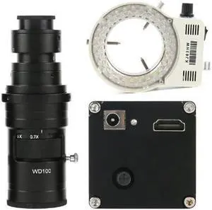 2020 NEW HDMI Industrial Video Microscope & Adjustable LED Microscope Lamp & 200X C-Mount Lens For Phone Repair Soldering