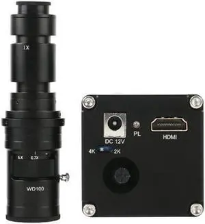 2020 NEW 2K 4K 1080P HDMI Digital Industrial Video Microscope Camera & 500X C-Mount Lens For Lab Phone PCB Soldering