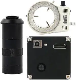 1/2" HD 1080P HDMI Digital Electron Industrial Microscope Video Microscope Camera & 100X C-Mount Lens & 56 LED Adjustable Ring Light  For PCB Soldering