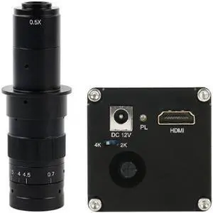 2K 4K 1080P HDMI Digital Industrial Video Microscope Camera & 180X C-Mount Lens For Lab Phone PCB Soldering
