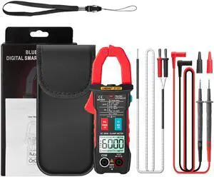 ANENG ST207 Digital Bluetooth Multimeter Clamp Meter 6000 Count True RMS DC/AC Voltage Tester AC Current Hz Capacitance Ohm & Packing Box - Red
