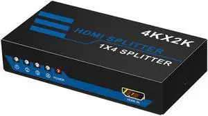 HDMI 1 in 4 Out HDMI Splitter 4K x 2K HDMI Splitter 1X4 Divider for HDTV